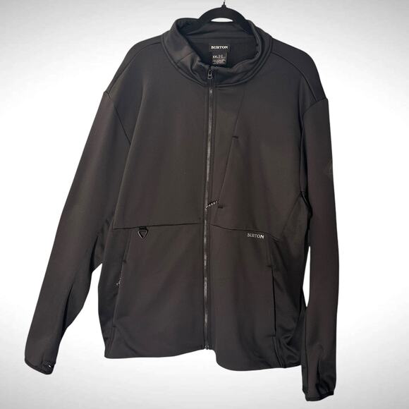 Burton Men's Sz XXL Full Zip Softshell Jacket Black Basic Snowboard Ski Simple - Picture 2 of 12